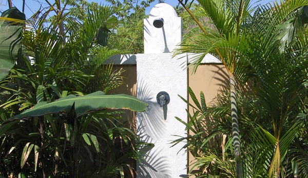 Outside shower hot & cold water