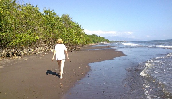 Walking down the beach